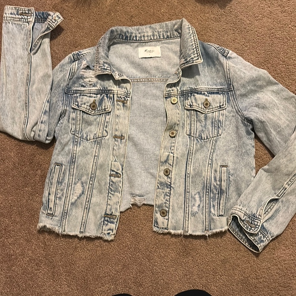 KanCan Distressed Denim Jean Jacket